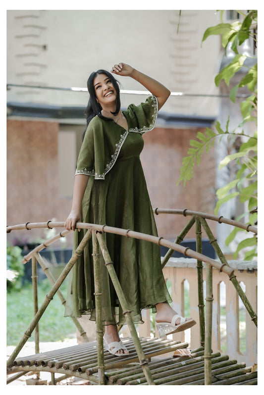 Aari worked stiched gown