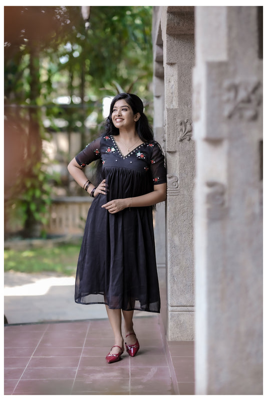 DD1001 Rangoli silk aari worked dress
