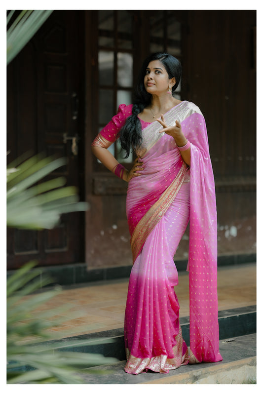 2 D viscose Georgette saree