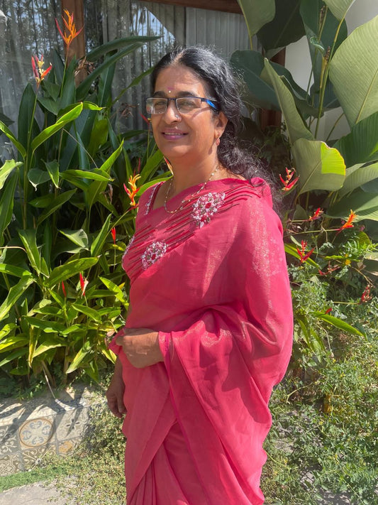 Georgia Peach colour Jio silk saree SS1066