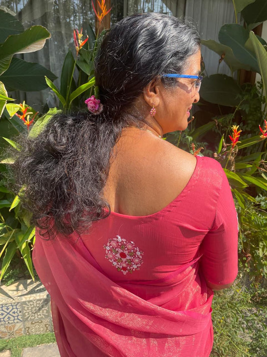 Georgia Peach colour Jio silk saree SS1066